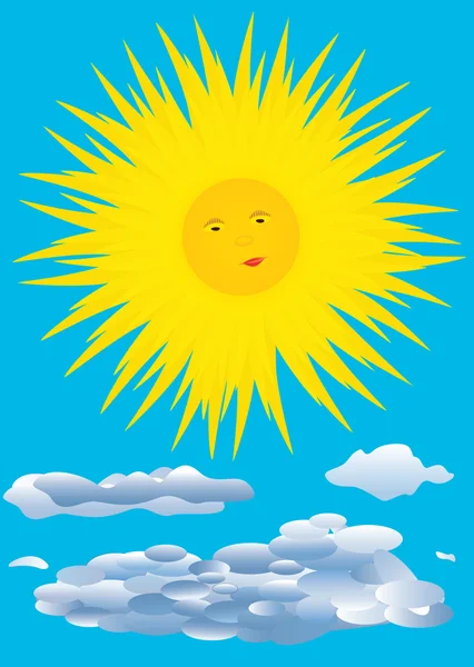Sun on the background of blue sky. — Stock Photo, Image