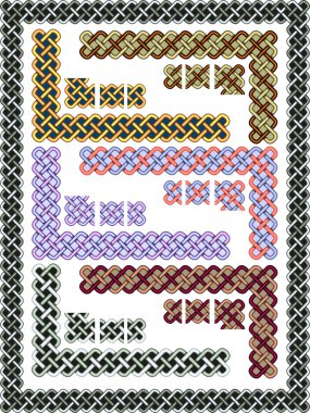 Set celtic patterns for a frame clipart