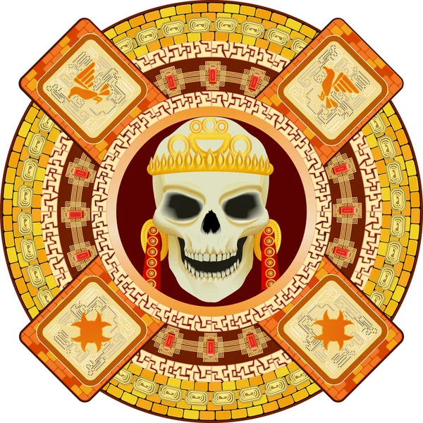 Gott des Todes der Azteken — Stockvektor