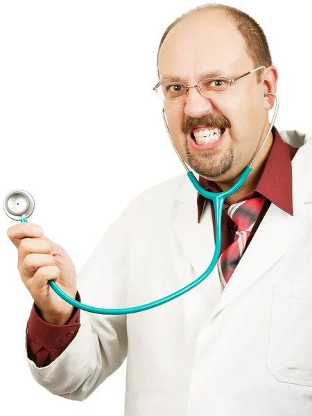 Doctor calvo loco — Foto de Stock