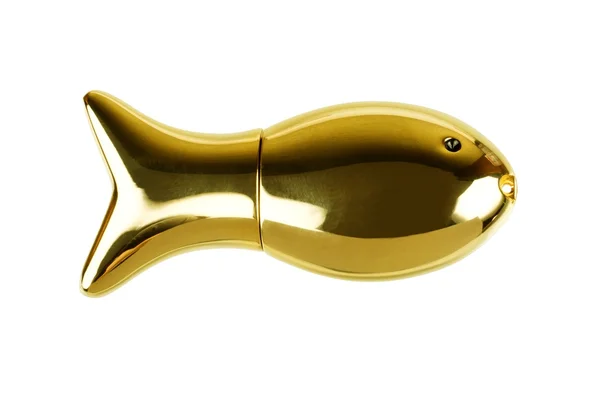 Gouden USB-geheugenstick — Stockfoto