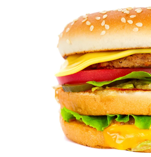 Cheeseburger isoliert auf weiß — Stockfoto