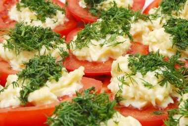 Tomatoes with Horseradish and Parsley clipart