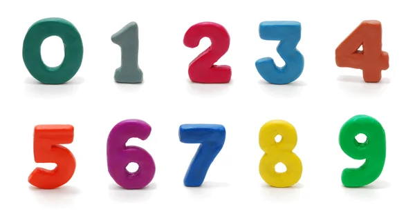 Dígitos isolados 0 a 9 — Fotografia de Stock