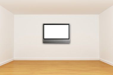 Room with LCD tv clipart