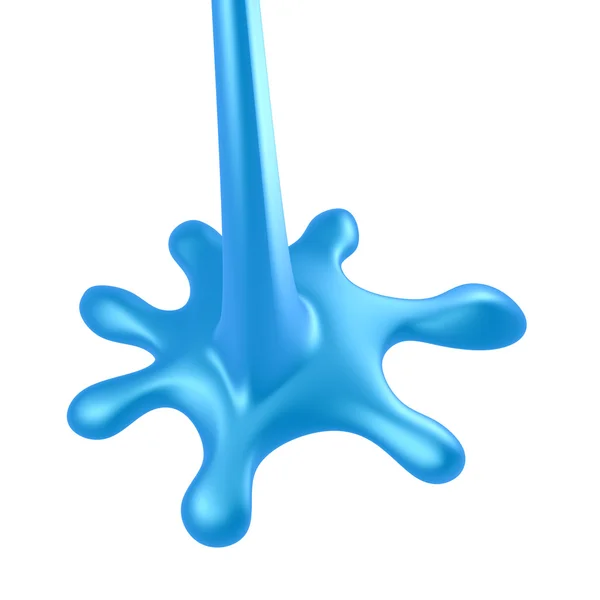 青い液体スプラット — ストック写真