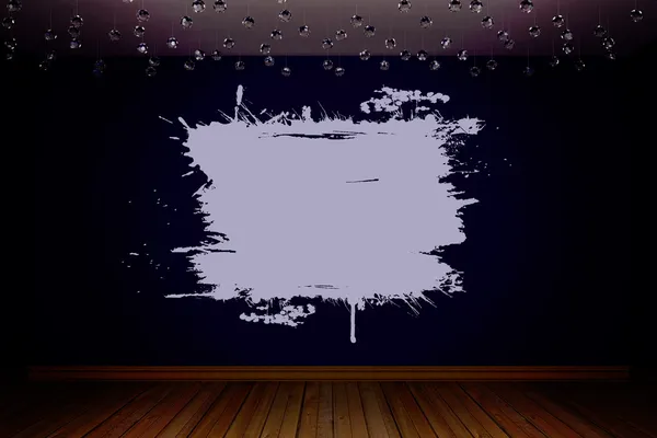 Violett leeres Zimmer mit weißem Grungy-Rahmen — Stockfoto