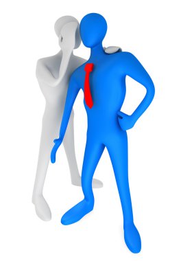 3d person telling a secret clipart