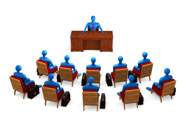 Group of persons on the briefing clipart