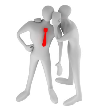 3d person telling a secret clipart