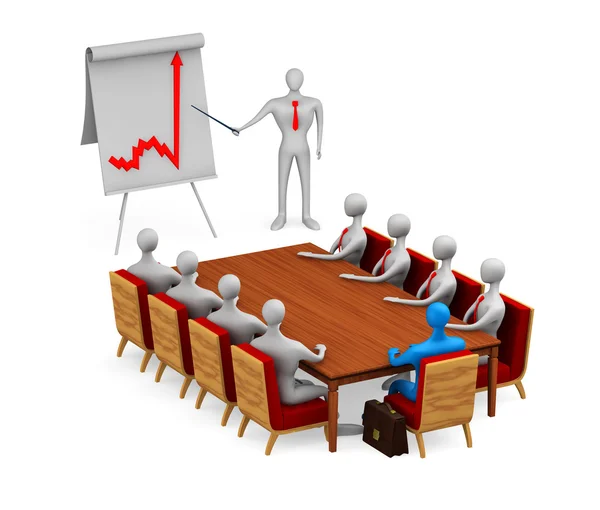 stock image Group of 3d persons on the meeting