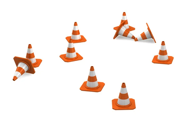Cones de tráfego 3d — Fotografia de Stock