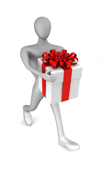 Person with a gift box — Stock Photo, Image