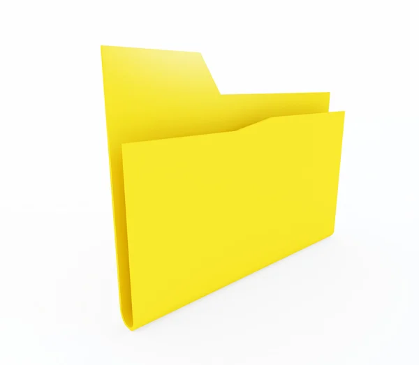 Yellow computer folder on white background. — Stock Photo, Image