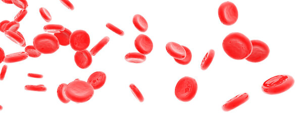 Красные кровяные тельца выделены на белом
