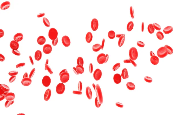 Ερυθρά αιμοσφαίρια που απομονώνονται σε λευκό — Φωτογραφία Αρχείου