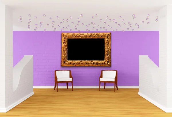 Sala della galleria con sedie di lusso — Foto Stock