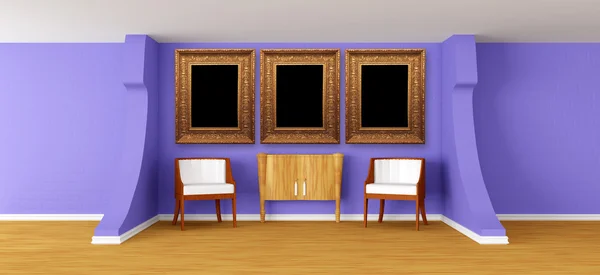 Moderne ruimte met luxe fauteuils en bureau — Stockfoto