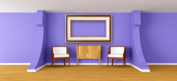 Modernes Zimmer mit luxuriösen Sesseln und Schreibtisch — Stockfoto