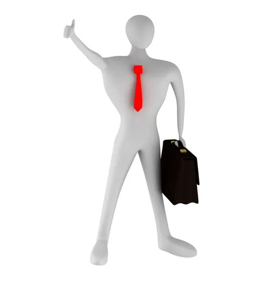 3D businessman with thumbs up — Stock Photo, Image
