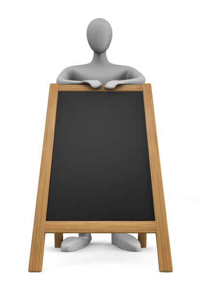 3d man with blank billboard — Stock Photo, Image