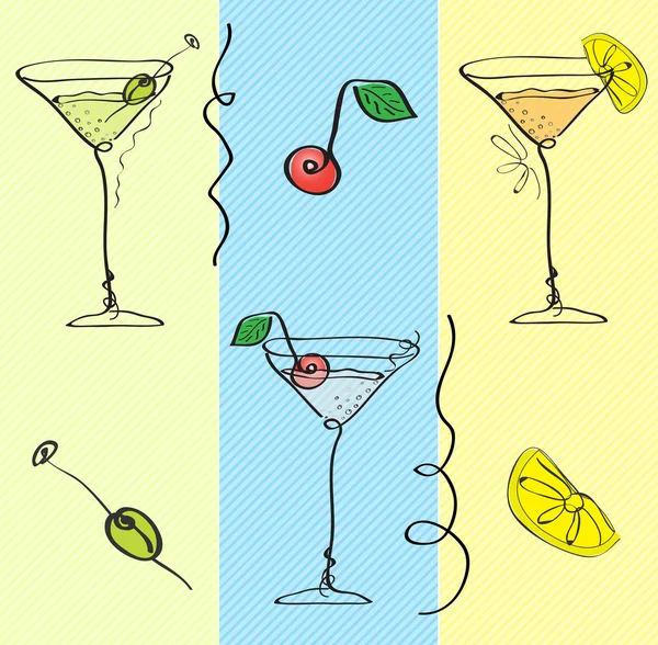 Cocktail behang — Stockvector