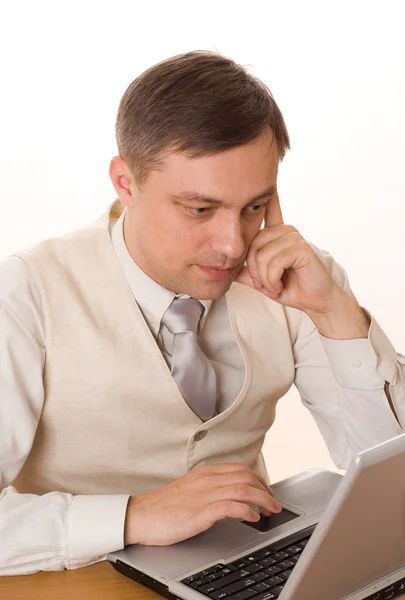 Businessman working with laptop — Stock Photo, Image