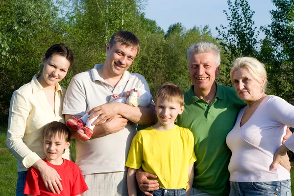 Familj av sju — Stockfoto