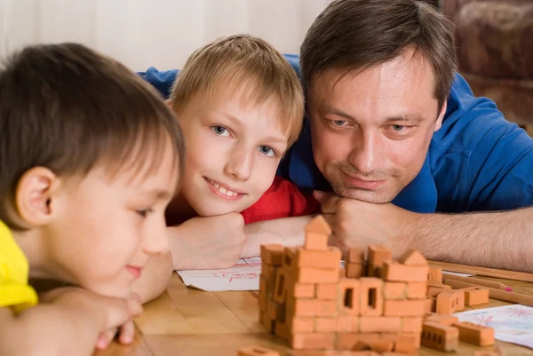 Father with children playing — Stock Photo, Image