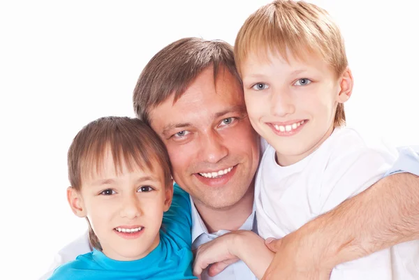 Папа со своими сыновьями — стоковое фото