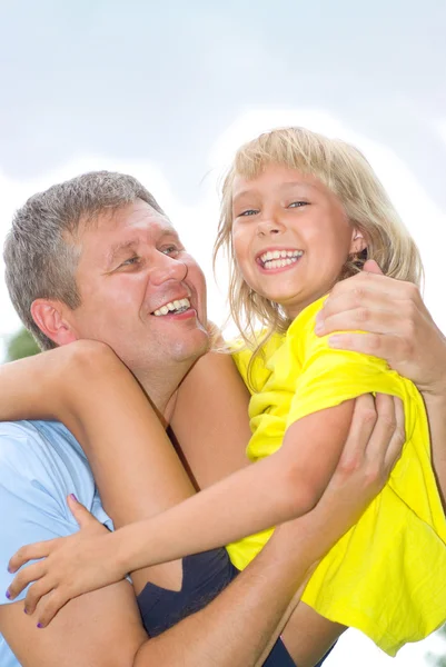 Glücklicher Vater und Tochter — Stockfoto