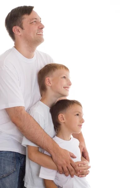 Отец с двумя сыновьями — стоковое фото