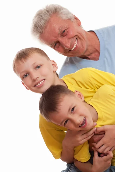 Grandfather with his grandsons — Stock Photo, Image
