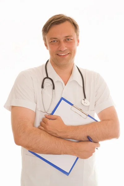 Doctor sobre fondo blanco — Foto de Stock
