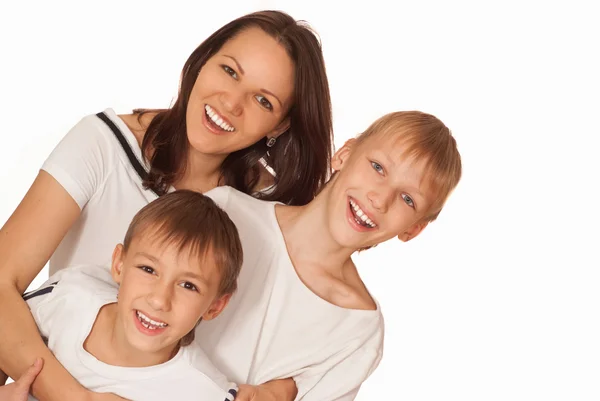 Mom with two boys — Stock Photo, Image