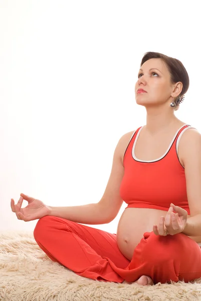 stock image Pregnant woman meditating