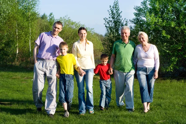 Hat boldog család — Stock Fotó