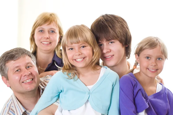 Egy boldog család öt portréja — Stock Fotó