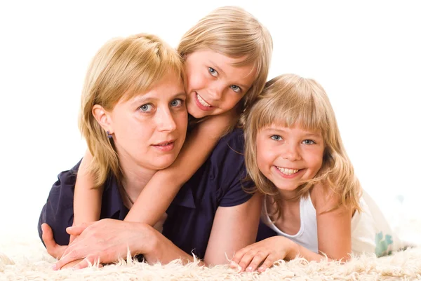 Mom is with daughters — Stock Photo, Image