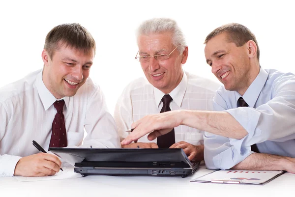 Tres hombres de negocios trabajando — Foto de Stock