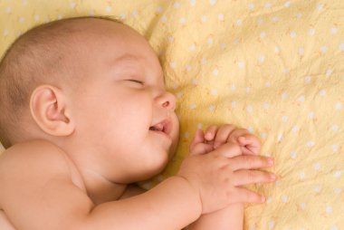 Happy baby sleeping clipart