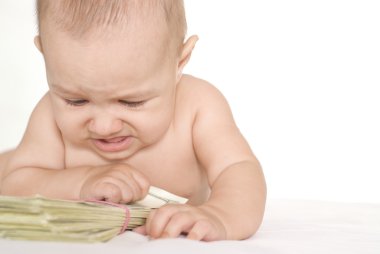 Newborn and money clipart