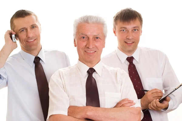 Três homens num branco — Fotografia de Stock