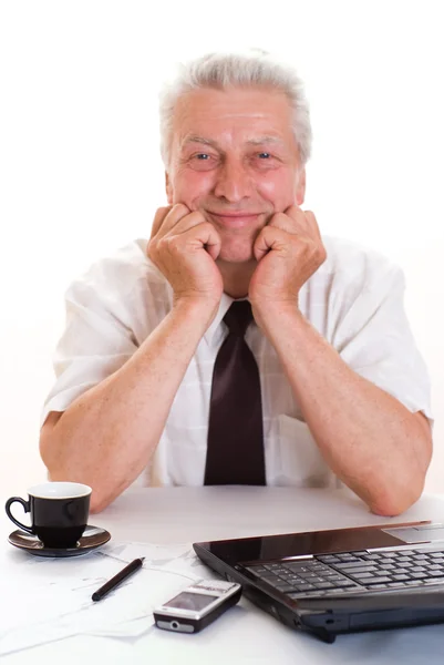 Hombre de negocios de mediana edad con portátil —  Fotos de Stock