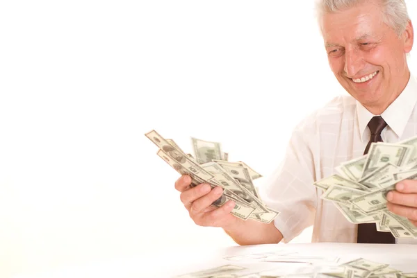 高齢男性保持お金 — ストック写真
