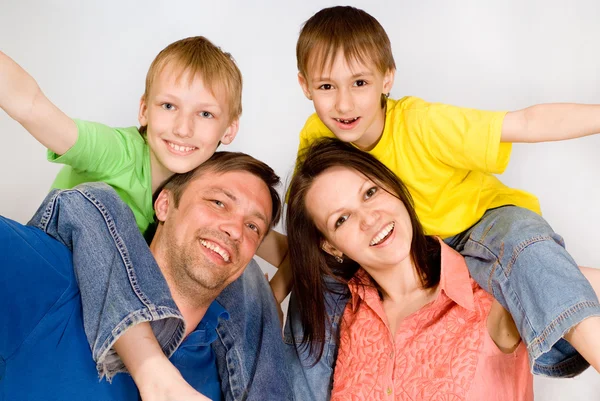 Happy parents and children together — Stock Photo, Image
