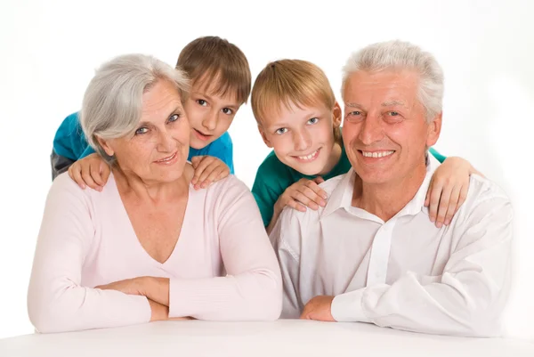 흰색에 행복 한 가족 — 스톡 사진