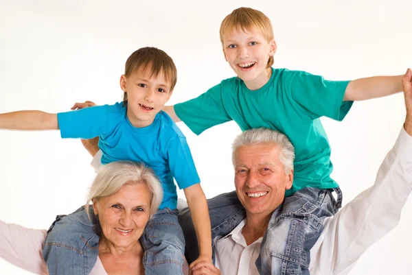 Portrait of a happy family playing — Stock Photo, Image