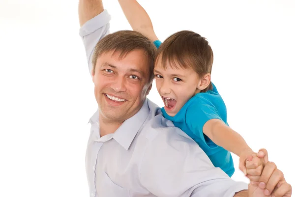 Щасливий батько і син — стокове фото
