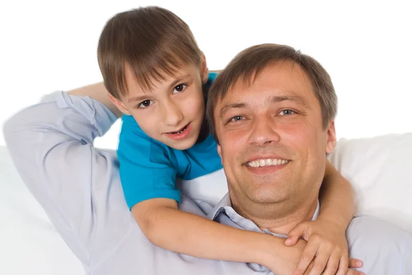 Šťastný otec se svým synem — Stock fotografie